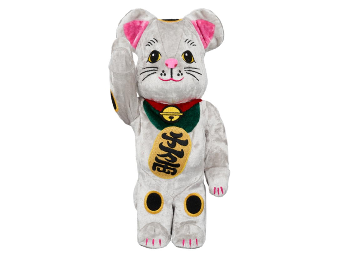 Medicom Toy BE@RBRICK Lucky Cat Kigurumi Silver 400%