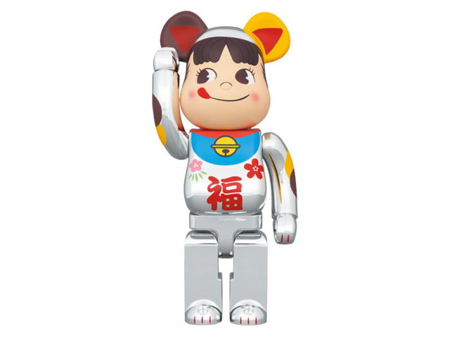 Medicom Toy BE@RBRICK Lucky Cat Peko-chan Fuku Silver Plated 100% & 400% - view 3