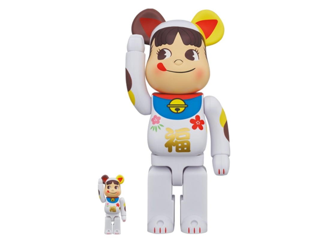 Medicom Toy BE@RBRICK Maneki Neko Peko-chan Fuku 400% + 100%