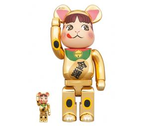 Buy BE@RBRICK Maneki Neko Peko-chan Money Luck Gold Plated 400% + 100% at Sasom – Authentic and Ready to Ship