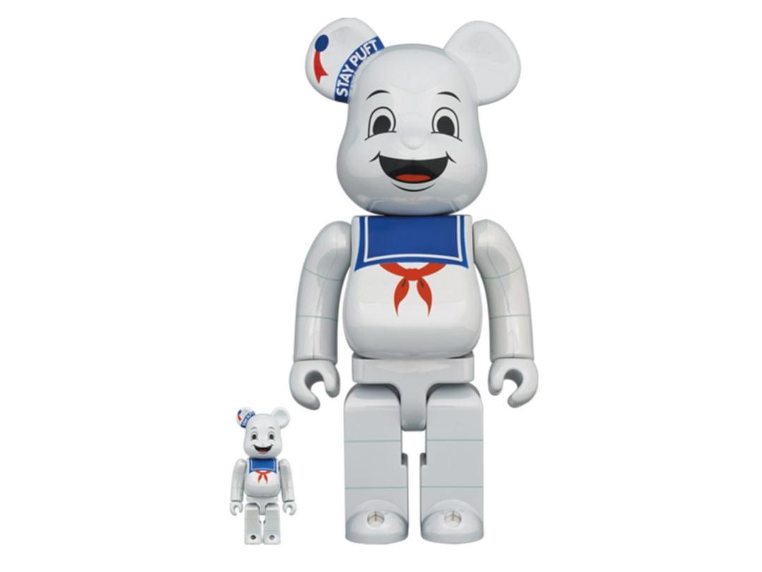 Medicom Toy BE@RBRICK Stay Puft Marshmallow Man White Chrome Ver. 400% + 100%