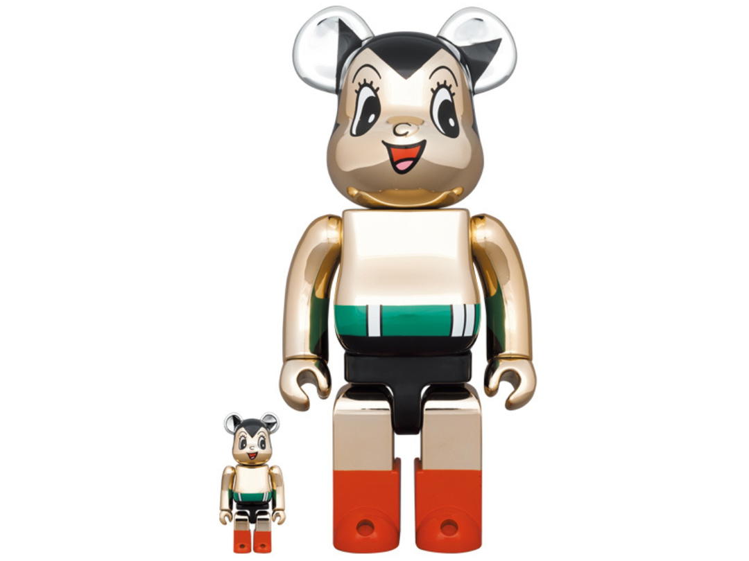 Medicom Toy BE@RBRICK World Wide Tour 3 In Hong Kong Tetsuwan Atom CHROME Ver. 400% + 100%