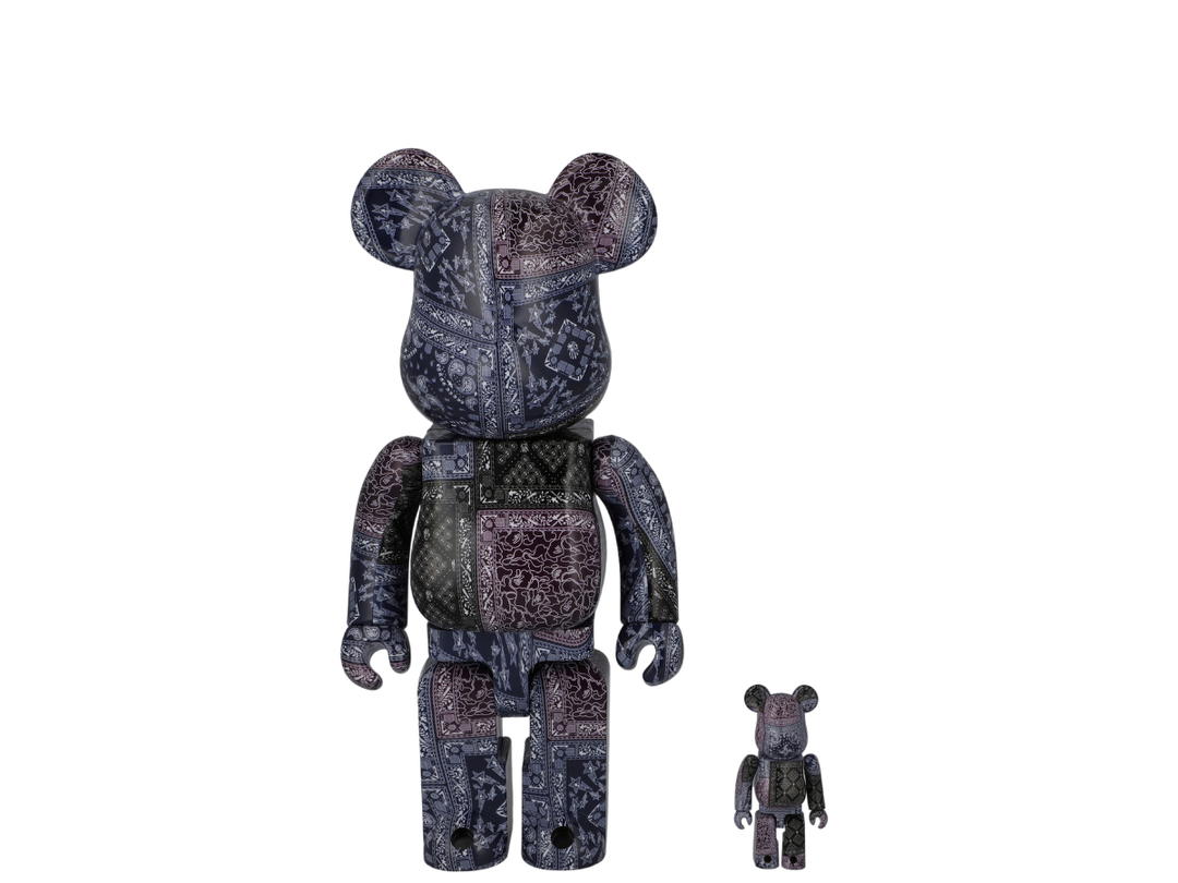 Medicom Toy BE@RBRICK X BAPE Black Bandana 400% + 100%