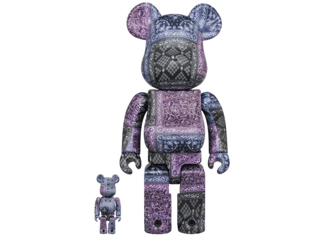 Medicom Toy BE@RBRICK x Bape(R) Black Bandana 100% + 400% Set