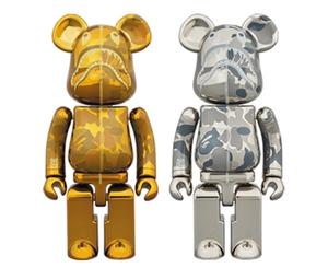 Buy BE@RBRICK x Bape Superalloy Camo Shark Gold Silver Set 200% at Sasom – Authentic and Ready to Ship
