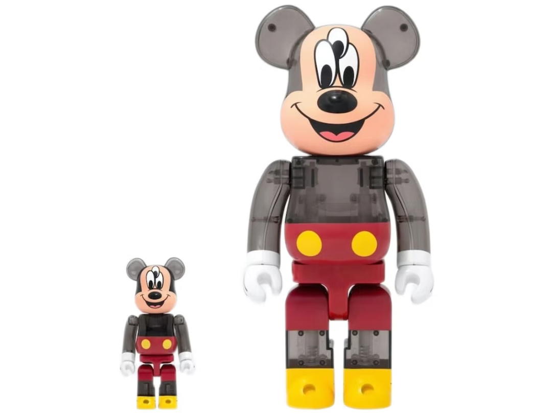 Medicom Toy BE@RBRICK X CLOT X 3125C X Disney 3-Eyed Mickey Mouse 400% + 100% Set Translucent Black