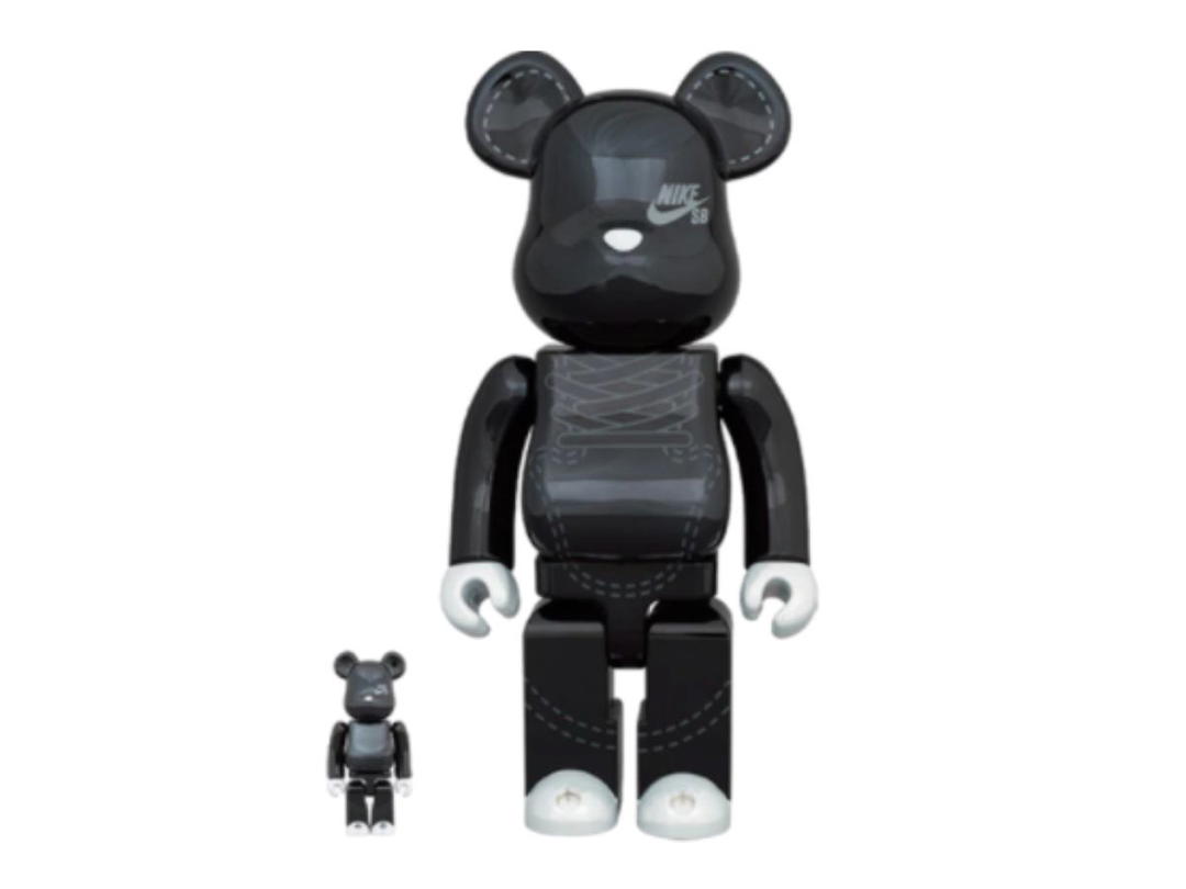 Medicom Toy Bearbrick NIKE SB 2020 Set Black 400% + 100%
