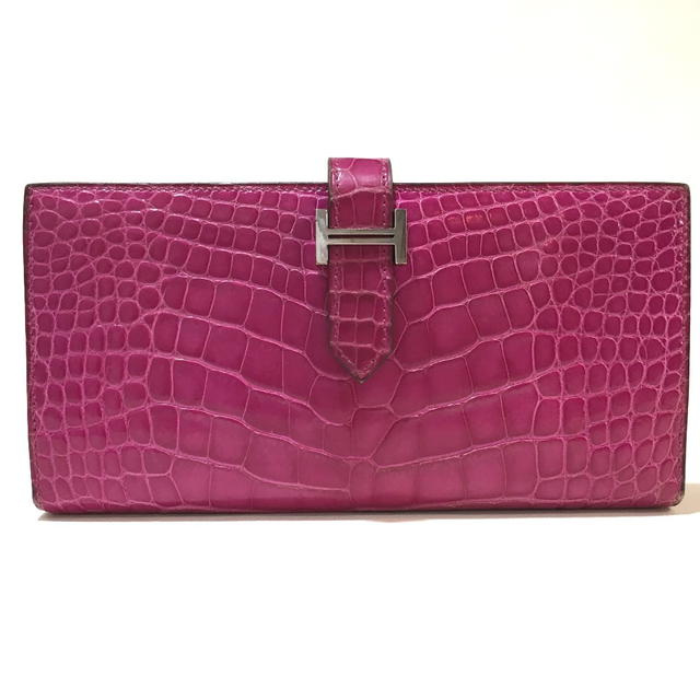 Hermes Bearn Souffle Alligator Croco BifoldLong Wallet - view 2