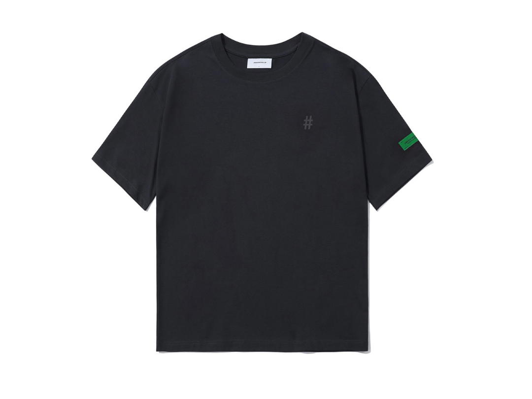Beentrill Beentrill Green Taping Hashtag Overfit Short Sleeve T-shirt Black