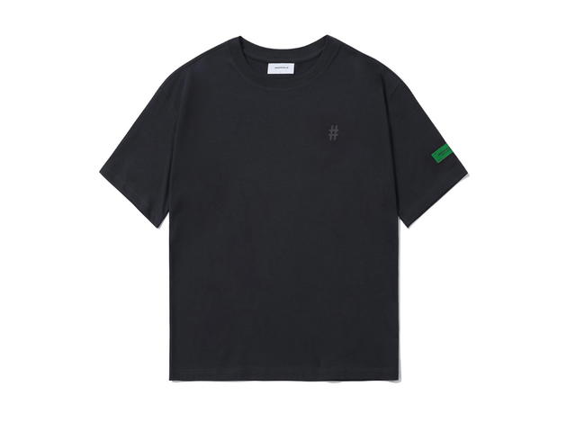 Beentrill Beentrill Green Taping Hashtag Overfit Short Sleeve T-shirt Black - view 1