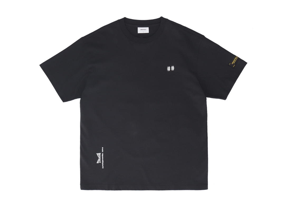 Beentrill Beentrill Taping Hashtag Overfit Short Sleeve T-shirt Black