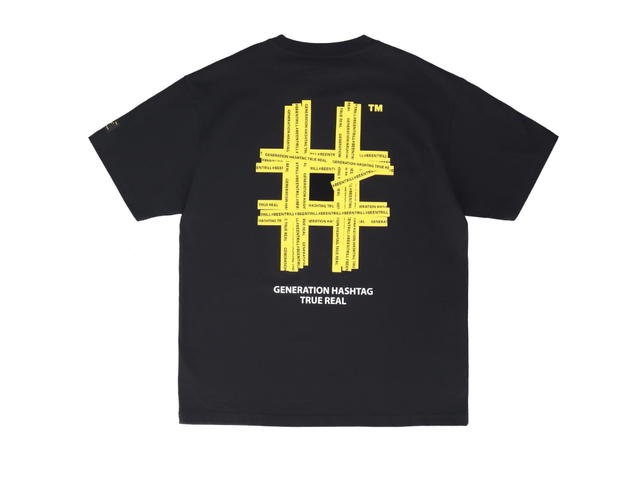 Beentrill Beentrill Taping Hashtag Overfit Short Sleeve T-shirt Black - view 2