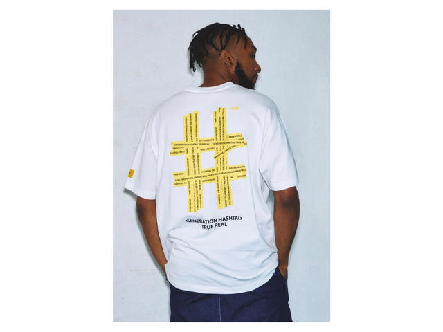 Beentrill Beentrill Taping Hashtag Overfit Short Sleeve T-shirt Off White - view 3