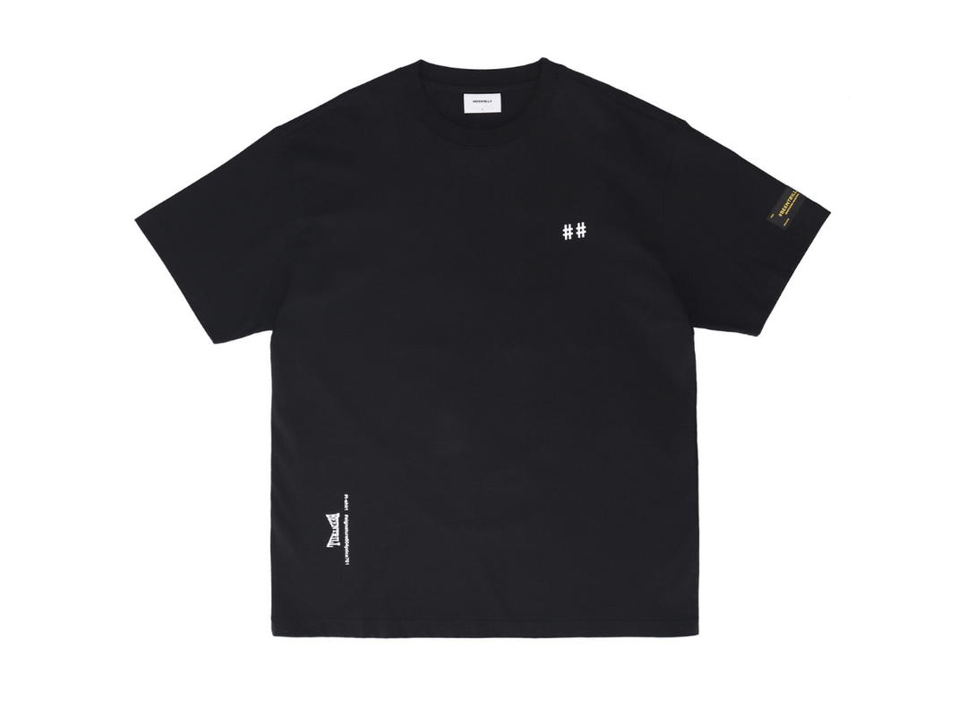 Beentrill Beentrill Women's Taping Hashtag Comfort Fit Short Sleeve T-shirt Black