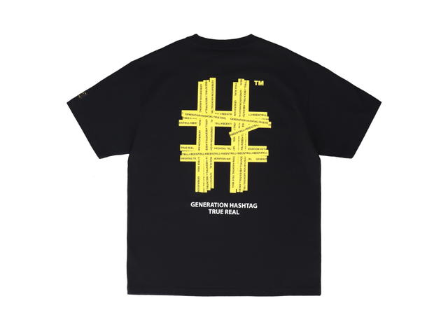 Beentrill Beentrill Women's Taping Hashtag Comfort Fit Short Sleeve T-shirt Black - view 2