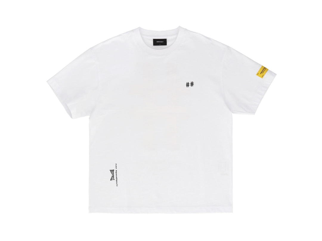 Beentrill Beentrill Women's Taping Hashtag Comfort Fit Short Sleeve T-shirt Off White