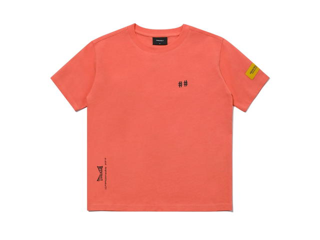 Beentrill Beentrill Women's Taping Hashtag Comfort Fit Short Sleeve T-shirt Peach - view 1