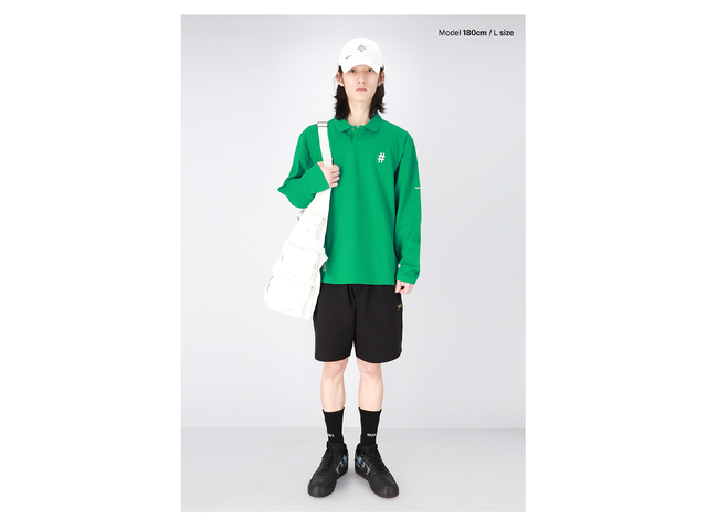Beentrill Beentrill Essential Regular Fit Long Sleeve Pique Collar T-shirt Green - view 3