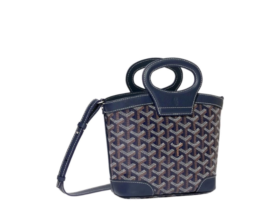 Goyard Goyard Beluga Mini Bag In Navy Blue Goyardine Canvas And Chevroches Calfskin With Palladium Hardware