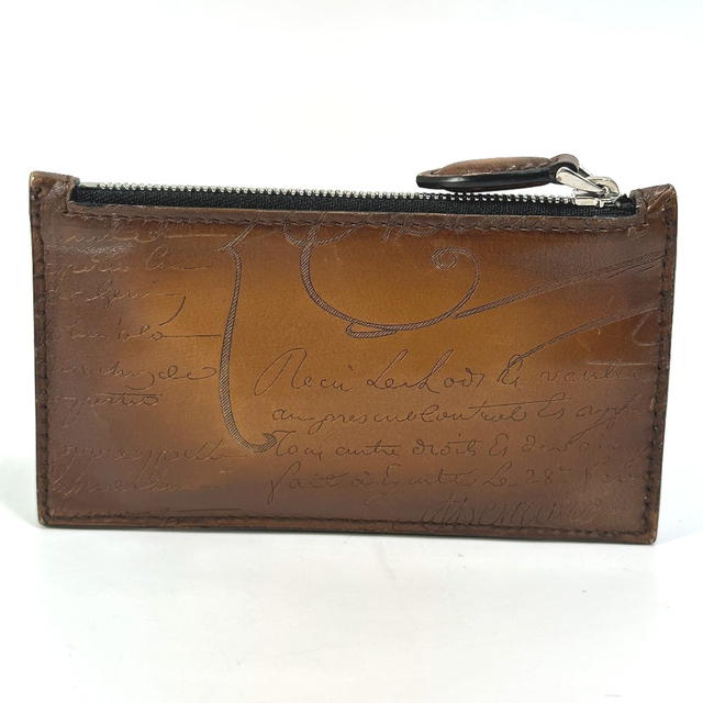 Berluti Berluti Cali Graffiti card holder coin purse With key ring Card Case Brown - view 3