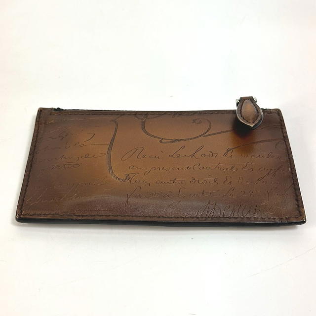 Berluti Berluti Cali Graffiti card holder coin purse With key ring Card Case Brown - view 4