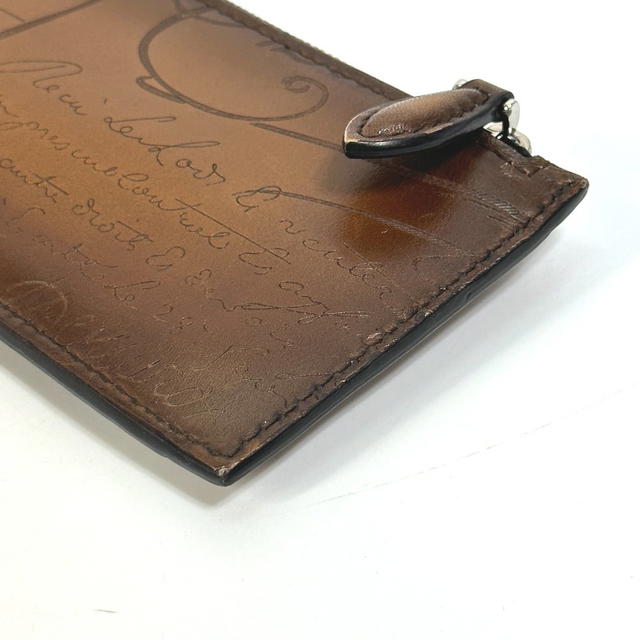 Berluti Berluti Cali Graffiti card holder coin purse With key ring Card Case Brown - view 5