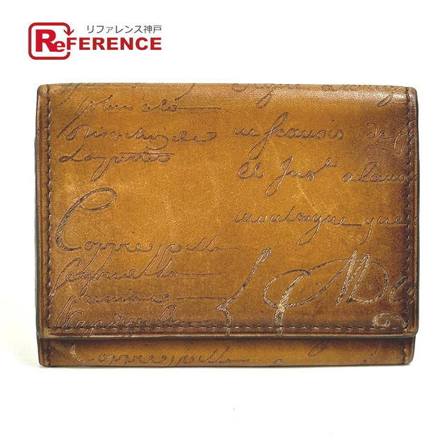 Berluti Berluti Cali Graffiti Pass case name card holder Card Case Leather Brown - view 1