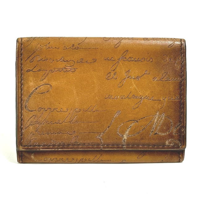 Berluti Berluti Cali Graffiti Pass case name card holder Card Case Leather Brown - view 2