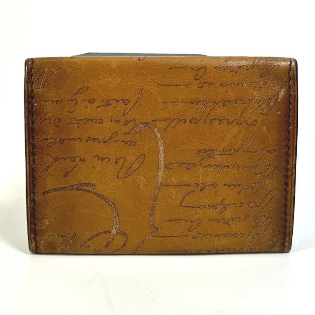 Berluti Berluti Cali Graffiti Pass case name card holder Card Case Leather Brown - view 3