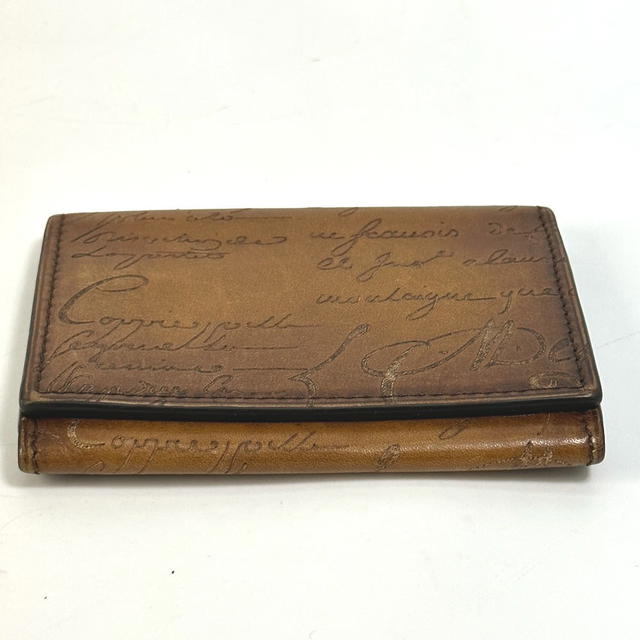 Berluti Berluti Cali Graffiti Pass case name card holder Card Case Leather Brown - view 4