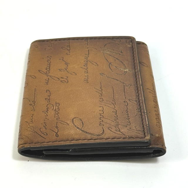Berluti Berluti Cali Graffiti Pass case name card holder Card Case Leather Brown - view 5