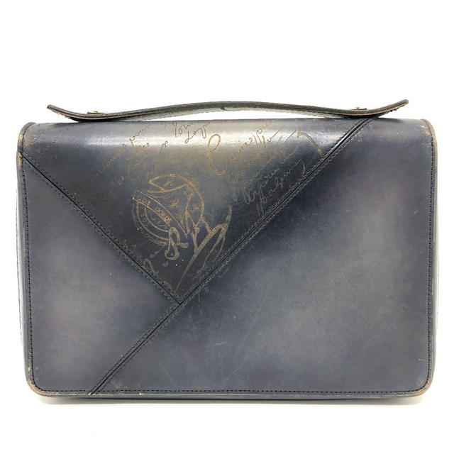 Berluti Berluti Calligraphy Itauba Wide Travel Wallet Long Wallet Black/SilverHardware - view 2