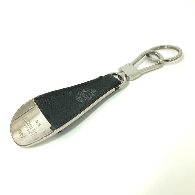 Berluti Berluti calligraphy Logo Shoehorn Bag Charm Key Holder Leather / Metal Black - view 2