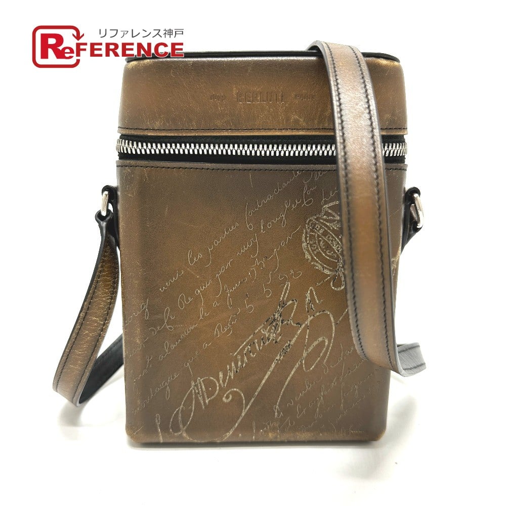 Berluti Berluti Calligraphy Scrit Swipe Shoulder Bag Leather Brown