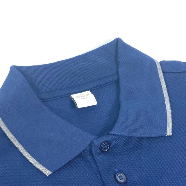 Berluti Berluti collared 1895 logo short sleeve tops apparel Polo shirt cotton Navy/gray - view 5