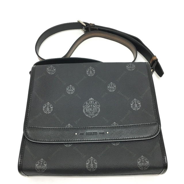 Berluti Berluti Flaneur Small Messenger Shoulder Bag PVCCanvas / Leather Black/Silver - view 1