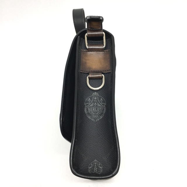 Berluti Berluti Flaneur Small Messenger Shoulder Bag PVCCanvas / Leather Black/Silver - view 3