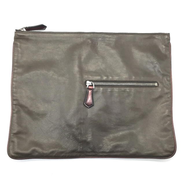 Berluti BERLUTI Inside Calligraphy Clutch bag Leather Brown - view 1