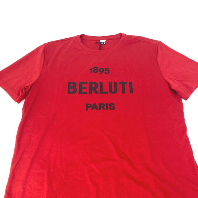 Berluti Berluti logo Apparel Tops Short sleeve T-shirt cotton Red/Black Unused - view 3