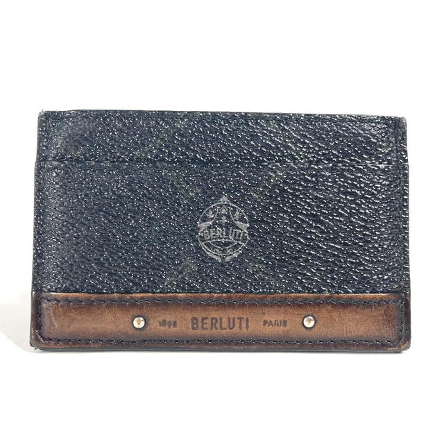 Berluti Berluti logo Business Card Holder Pass Case Card Case Leather/PVC Black - view 2