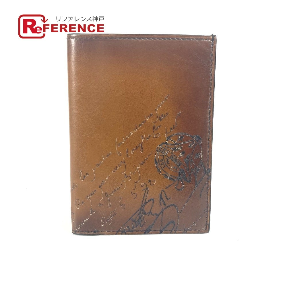 Berluti Berluti logo Passport Cover Stationery passport case Leather Brown