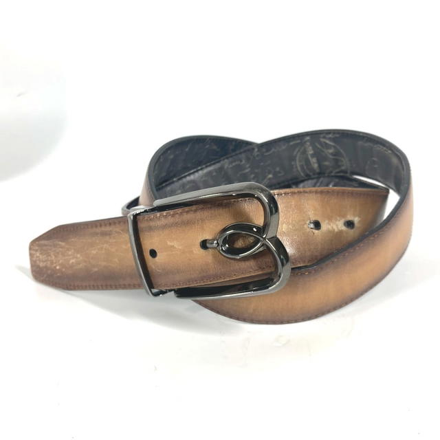 Berluti Berluti reversible calligraphic logo Accessories belt Leather Beige - view 2