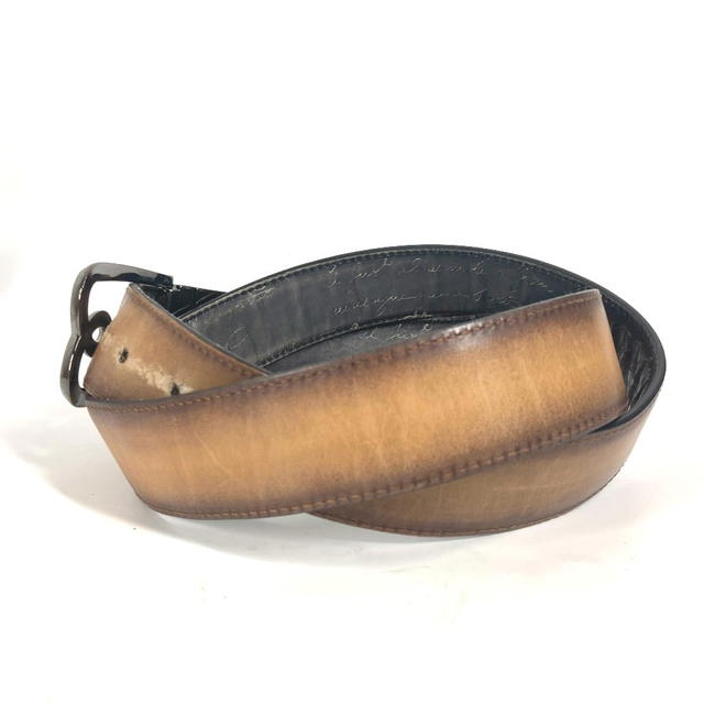 Berluti Berluti reversible calligraphic logo Accessories belt Leather Beige - view 3
