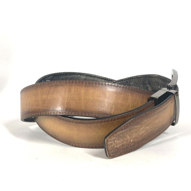 Berluti Berluti reversible calligraphic logo Accessories belt Leather Beige - view 5