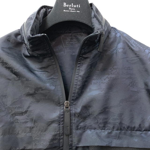 Berluti Berluti tops Calligraphy Zip up Parka Nylon Navy - view 3