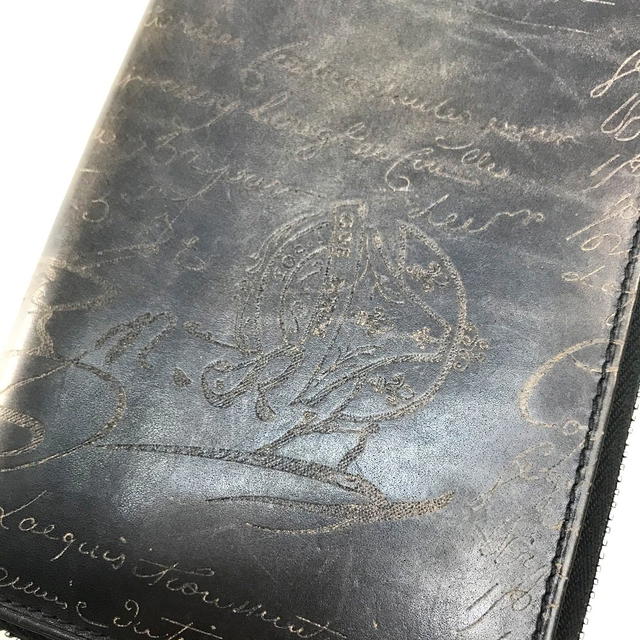 Berluti BERLUTI Zip Around Calligraphy Venetian Leather Long Wallet Dark Brown - view 5