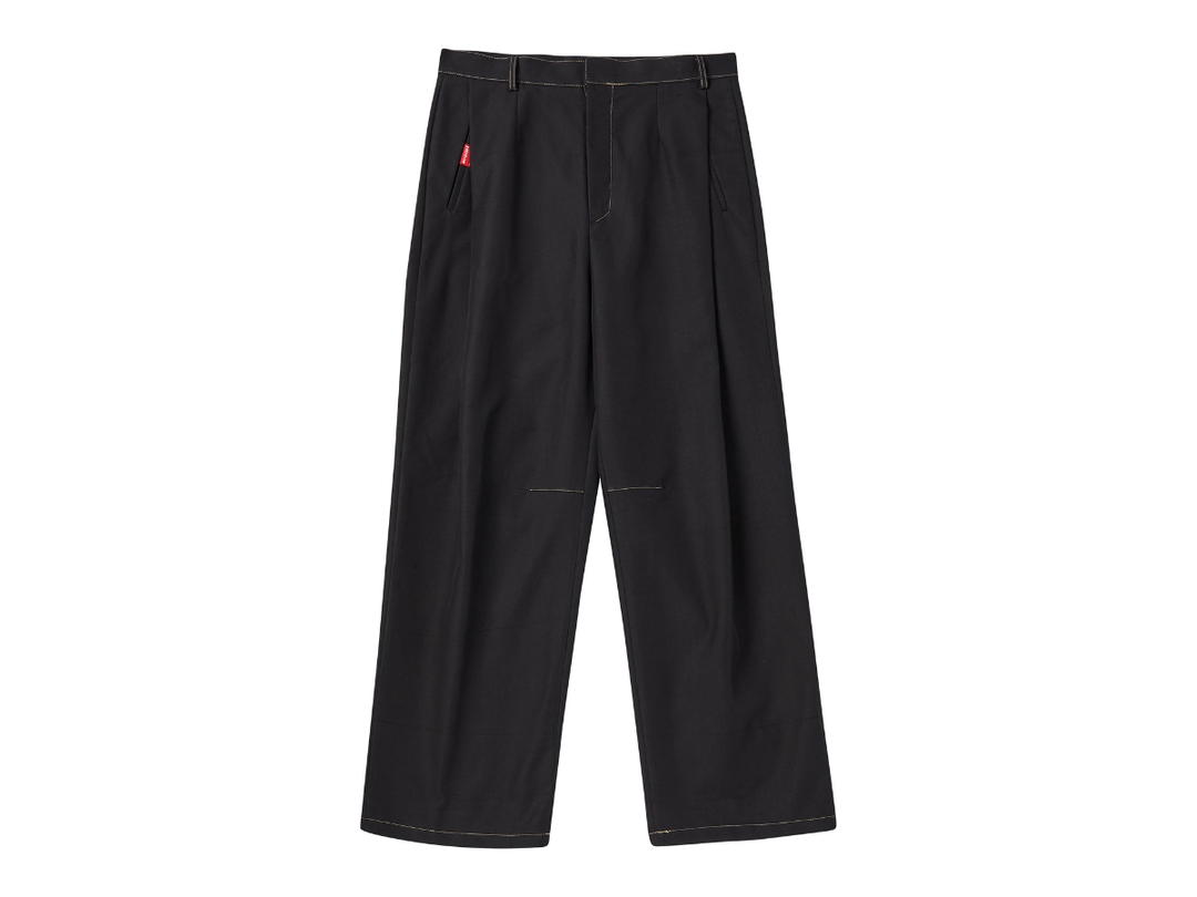 Beyond Closet Beyond Closet [Collection Line] Archive Double-Face Fabric Stitch Detail Cotton Pants Black