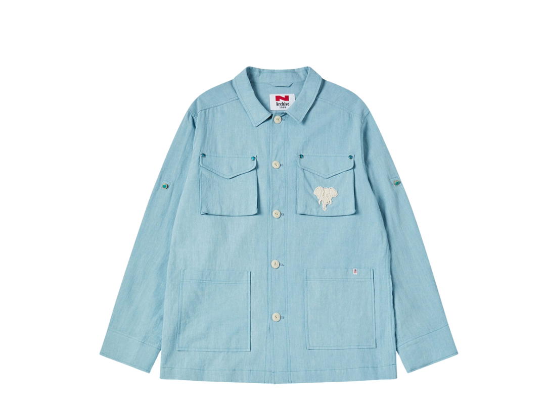 Beyond Closet Beyond Closet N Archive Hand Made Western Detail Linen Jacket Sky Blue