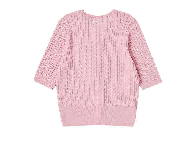 Beyond Closet Beyond Closet [Women'S Edition] New Parisien Italy Cotton Classic Cable Knit Pink - view 2