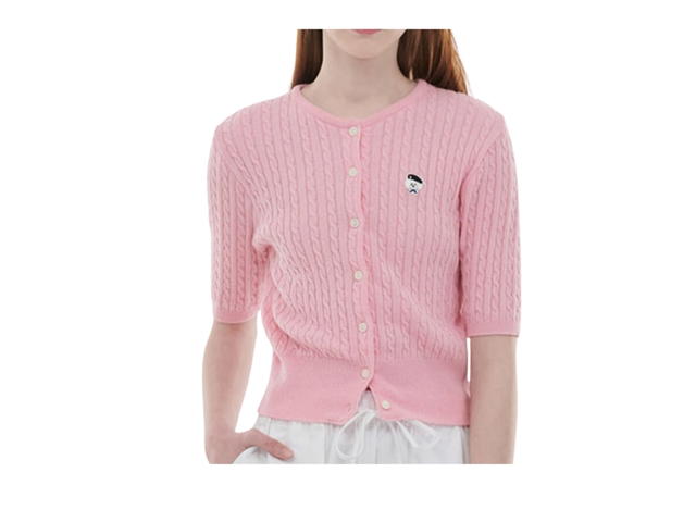 Beyond Closet Beyond Closet [Women'S Edition] New Parisien Italy Cotton Classic Cable Knit Pink - view 3